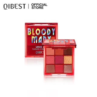 Bảng phấn mắt Qibest 9 màu tông lì ánh nhũ cao cấp 5 cách phối màu tùy chọn 52.4g