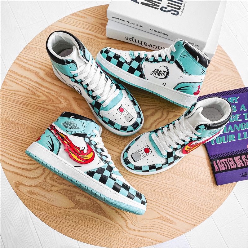 Giày thể thao cổ cao in hình Tanjiro Demon Slayer 2021 thời trang cho nam