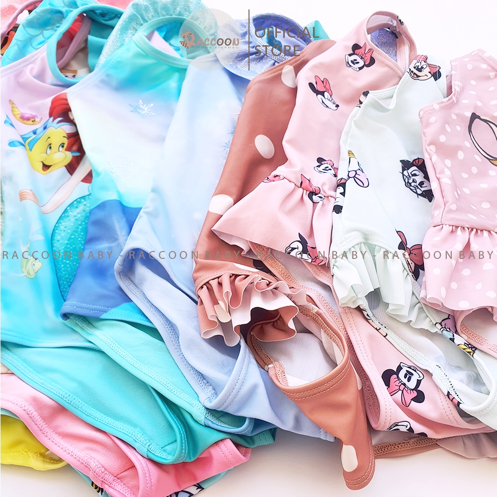 Đồ bơi bé gái liền thân hai dây hoạt hình công chúa Disney / Elsa / Mickey xuất dư