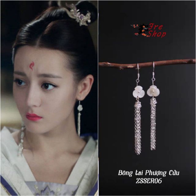 Bông tai Bạc cosplay Phượng Cửu - Địch Lệ Nhiệt Ba | Tam Sinh Tam Thế Chẩm Thượng Thư | ZSSER06 trang sức cổ trang