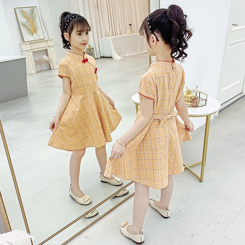Đầm Công Chúa Sọc Ca Rô Kiểu Truyền Thống Hàn Quốc Thời Trang Mùa Hè Cho Bé Gái Từ 3-4 - 5-6 - 7-8 - 9-10 - 11-12 Tuổi