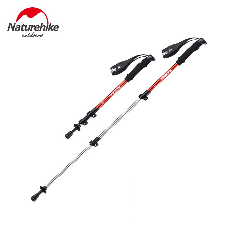 Gậy leo núi trekking Naturehike NH17D001-Z gấp gọn đa năng bằng hợp kim nhôm 6061 chịu lực tốt, tay cầm chống trượt