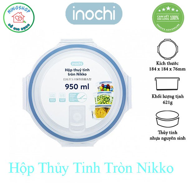 [3 Size] Hộp Thủy Tinh Tròn Đựng Thực Phẩm, Hộp Cấp Đông Nikko Tròn 400ml 620ml 950ml | BigBuy360 - bigbuy360.vn