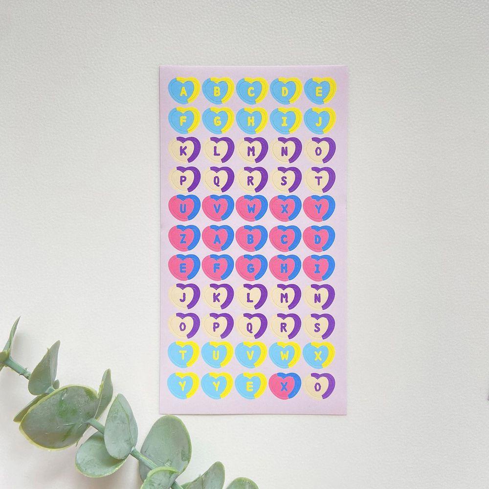 Sticker Dán Trang Trí Sổ Tay DIY Hình Trái Tim Phong Cách Hàn Quốc