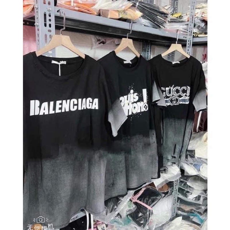 Áo Thun Loang Đen Unisex Phông Form Rộng Ngắn Tay In Hình Cá Tính Nam Nữ Ulzzang HOT