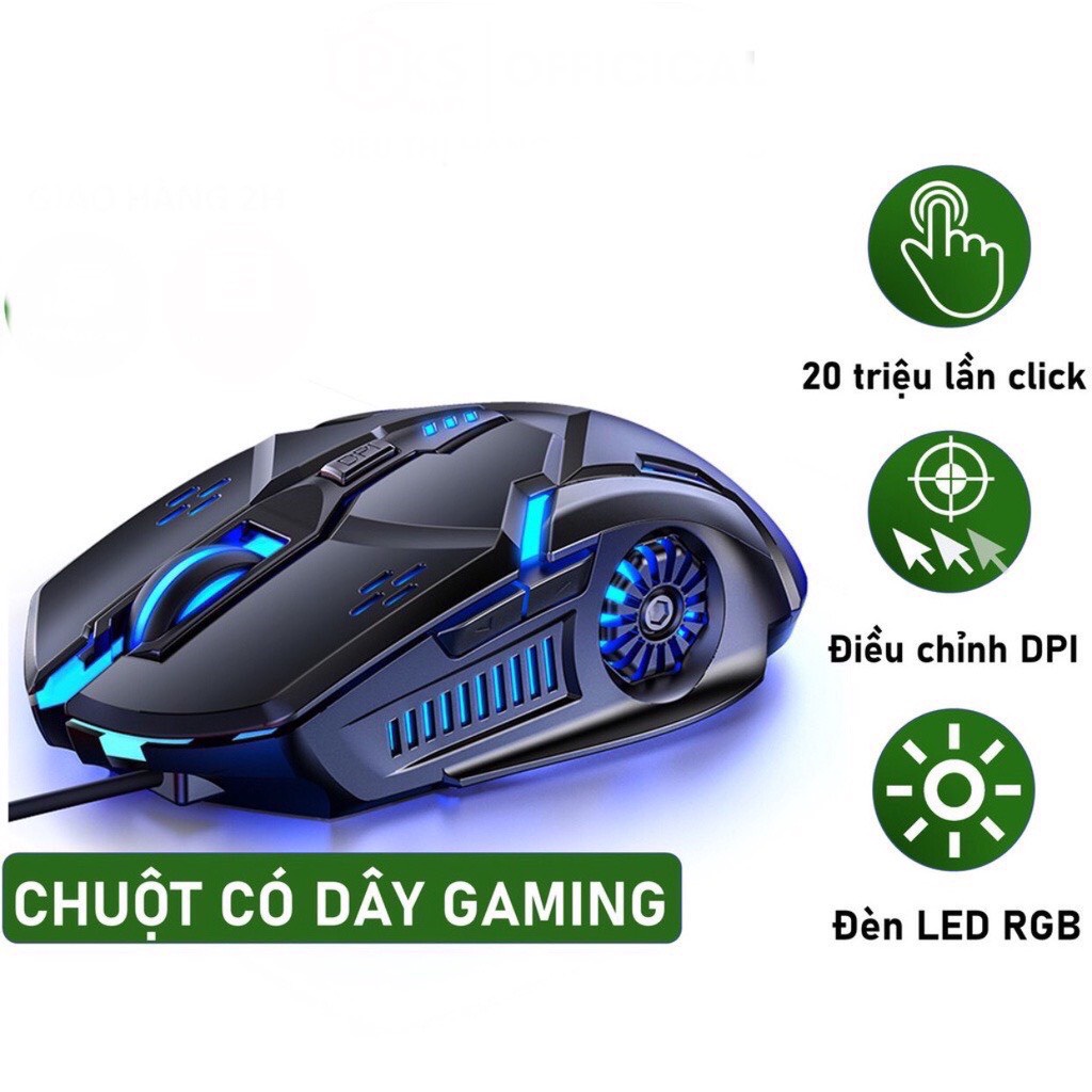Chuột Máy Tính Laptop Gaming Có Dây Cao Cấp YNDIAO G5-G15 LED 7 Màu Cực Đẹp 4 Màu Đen Trắng Xanh Hồng -THMODERN