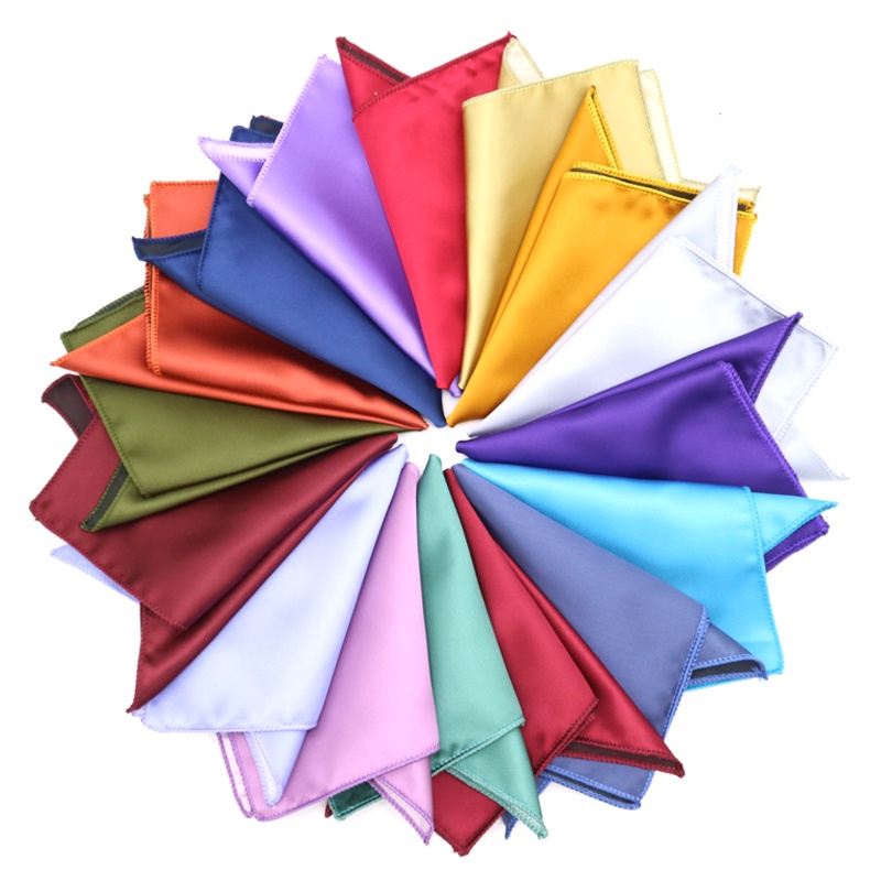 Khăn tay cài túi ngực bằng lụa polyester hình vuông màu trơn chất lượng cao cho nam chú rể dự tiệc đám cưới