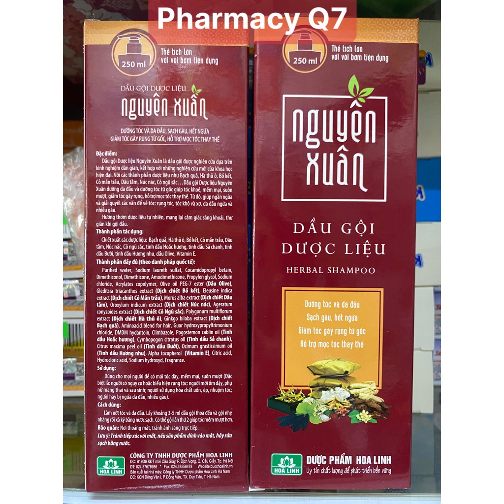 [MỚI]Dầu gội dược liệu Nguyên Xuân đỏ có vòi 250ml (lớn)