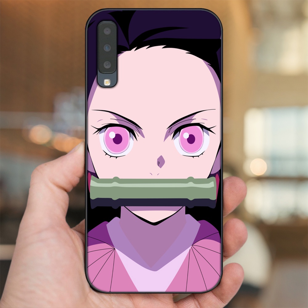 Ốp lưng Samsung A7 2018 viền đen in hình Nezuko Kimetsu no Yaiba