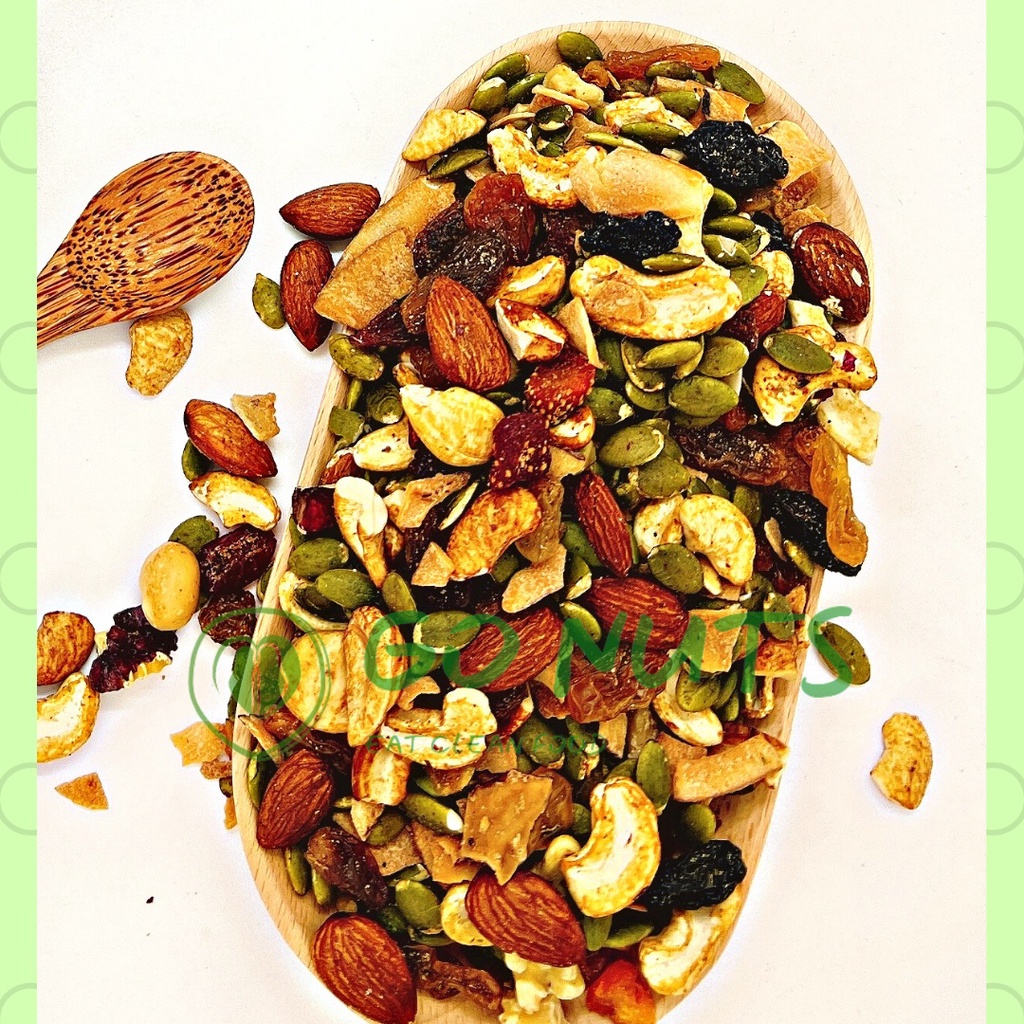 Granola Siêu hạt 500g GO NUTS không yến mạch có macca Ngũ cốc dinh dưỡng hỗ trợ giảm cân ăn kiêng không đường thuần chay