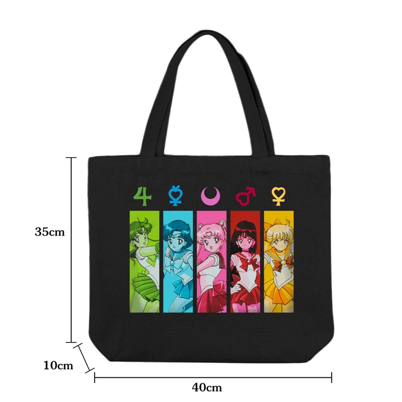 Sailor Moon Túi Vải Canvas Họa Tiết Thủy Thủ Mặt Trăng Xinh Xắn