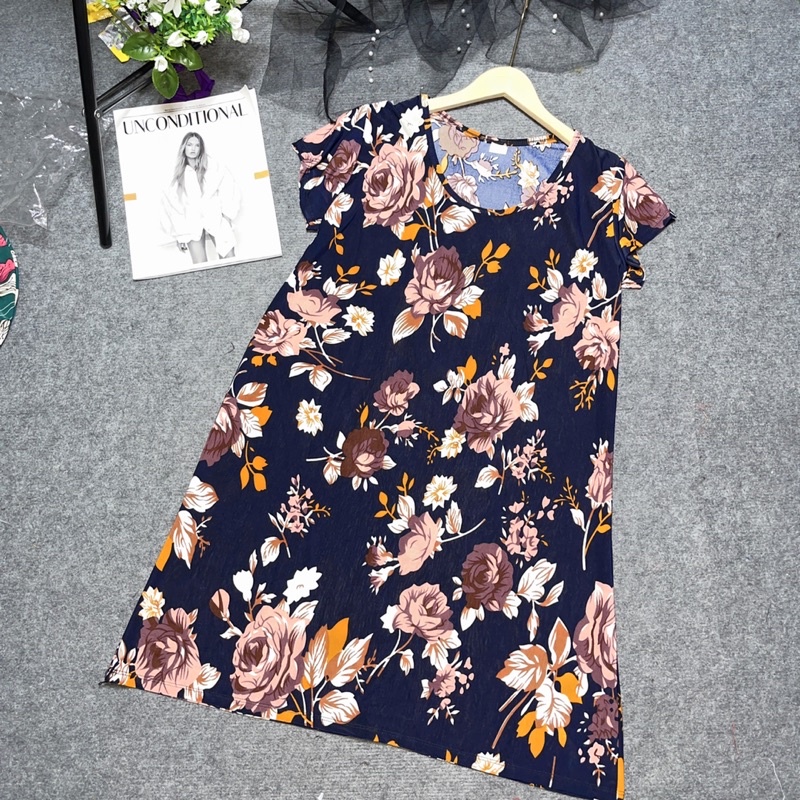 [75kg]Đầm ngủ thun lạnh dây bản và có tay