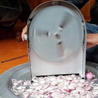 Máy thái hành tỏi quay tay mini máy cắt hành khô hành phi tặng kèm bộ dao 30k