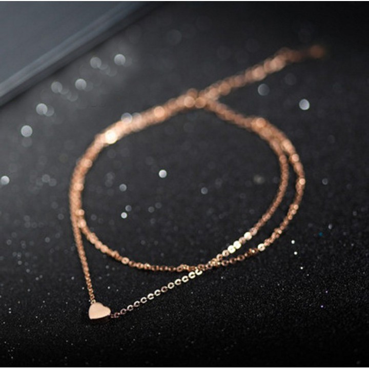 Lắc chân titan trái tim 2 tầng đáng yêu