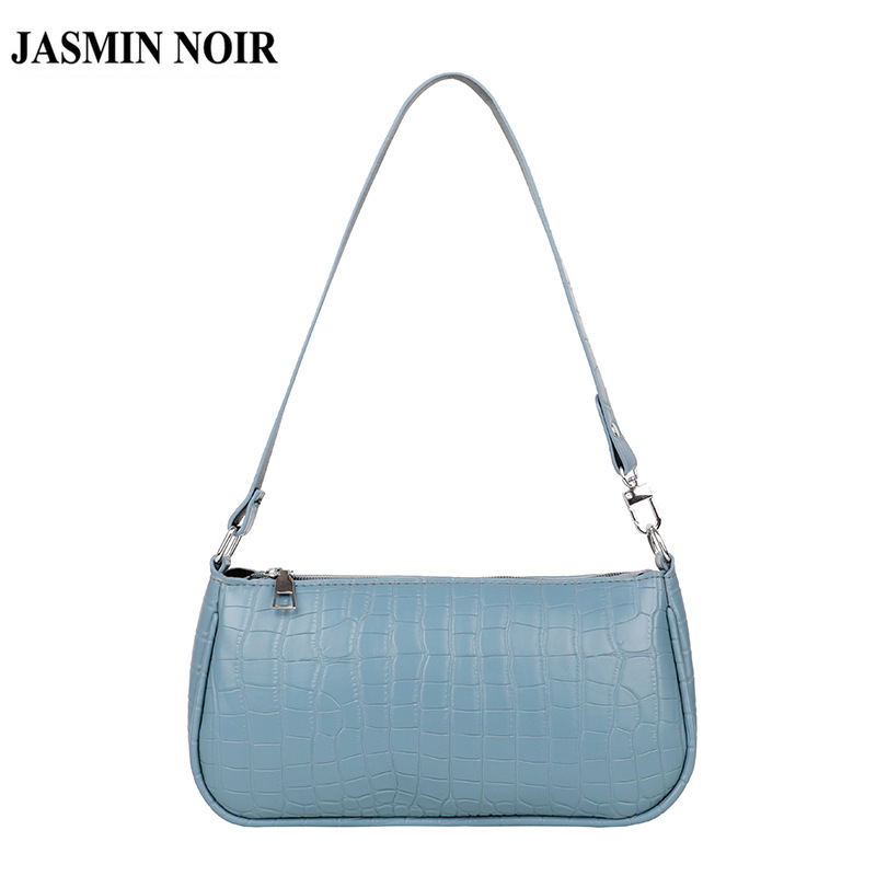 Túi xách JASMIN NOIR giả vân cá sấu màu trơn thời trang thanh lịch cho nữ