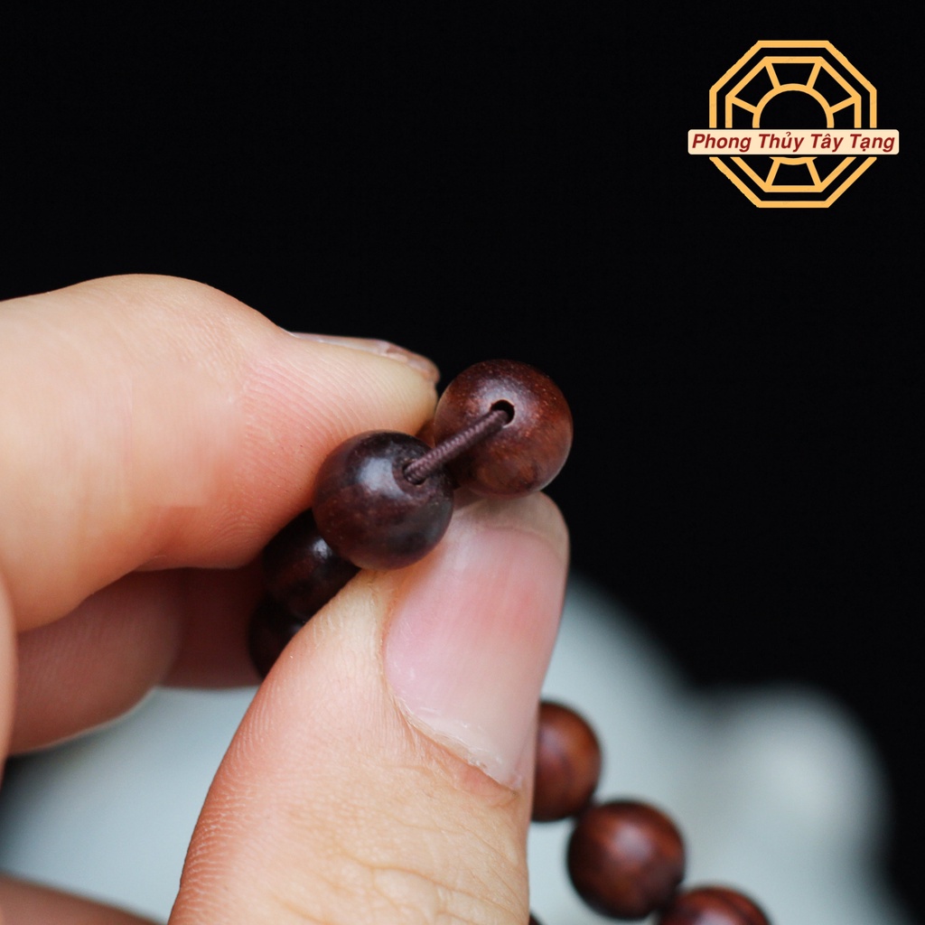 Vòng tay phong thủy, Vòng Gỗ Trắc chuỗi tràng 108 hạt Bình an May mắn - [TẶNG TÚI GẤM] - Phong Thủy Tây Tạng