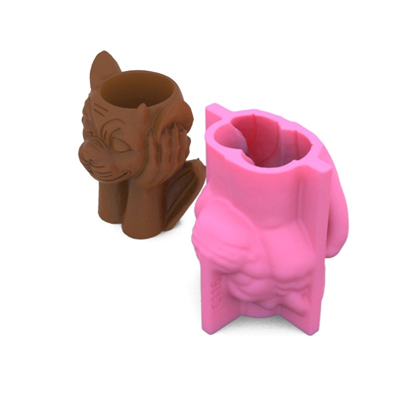 Sa Khuôn Silicon Làm Giá Đỡ Bút Hình Bình Hoa Gypsum