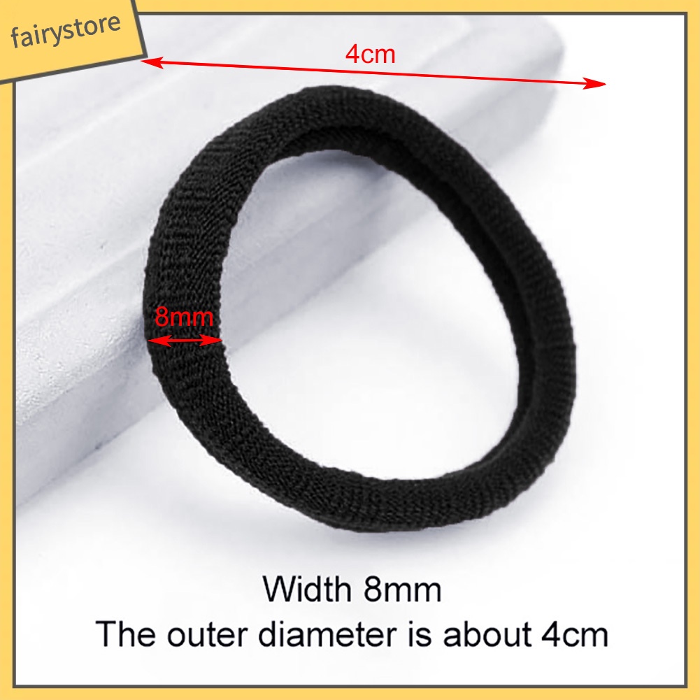 Set 50 dây buộc tóc co giãn màu trơn đơn giản thời trang xinh xắn cho nữ