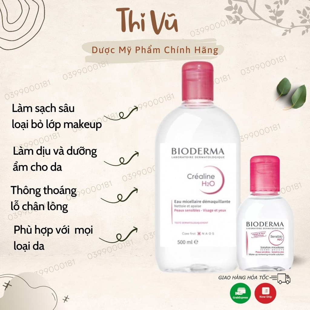 Nước tẩy trang Bioderma Crealine 500ml, tẩy trang Bioderma cho da thường, da khô, da nhạy cảm - Thi Vũ | BigBuy360 - bigbuy360.vn