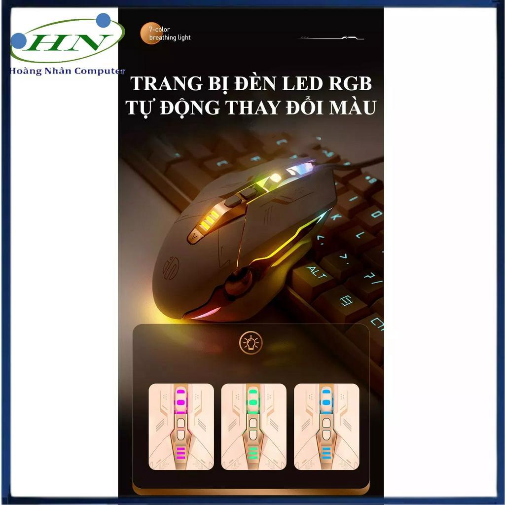 Chuột gaming INPHIC PW5N có dây đèn led RGB với tốc độ chuột lên đến 4000DPI