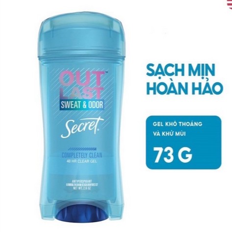 Gel khử mùi Nữ Secret 48h Completely Clean Clear Gel 73g cho da sạch mịn