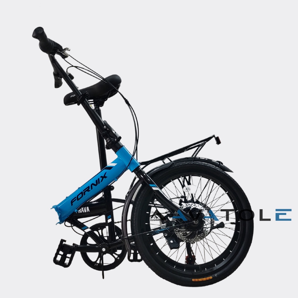 Xe đạp gấp FORNIX PRAVA NEW 2023, Khung sườn HỢP KIM THÉP cao cấp, Trọng lượng 12.5kg, Vòng bánh 20in, Màu xanh dươngđen