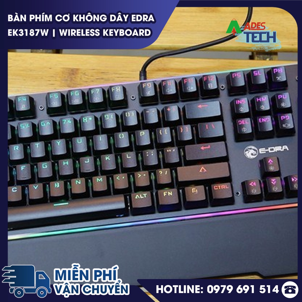 Bàn phím quang cơ Gaming EDRA EK308 RGB Plus - Bảo hành 24 tháng