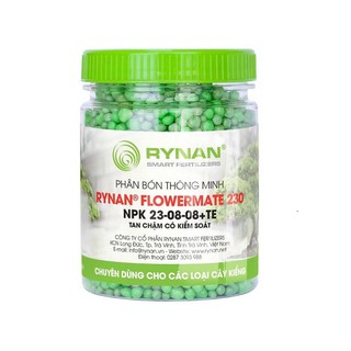 Phân tan chậm thông minh PHÂN BÓN Rynan 230 Flowermate NPK 23-08-08 TE hũ 150g chuyên dùng cho các loại cây cảnh