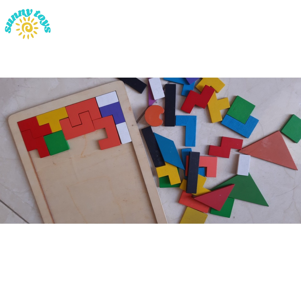 Đồ chơi xếp gạch Terris bằng gỗ- SUNNY TOYS lắp ráp thông minh ,phát triển trí tuệ cho bé