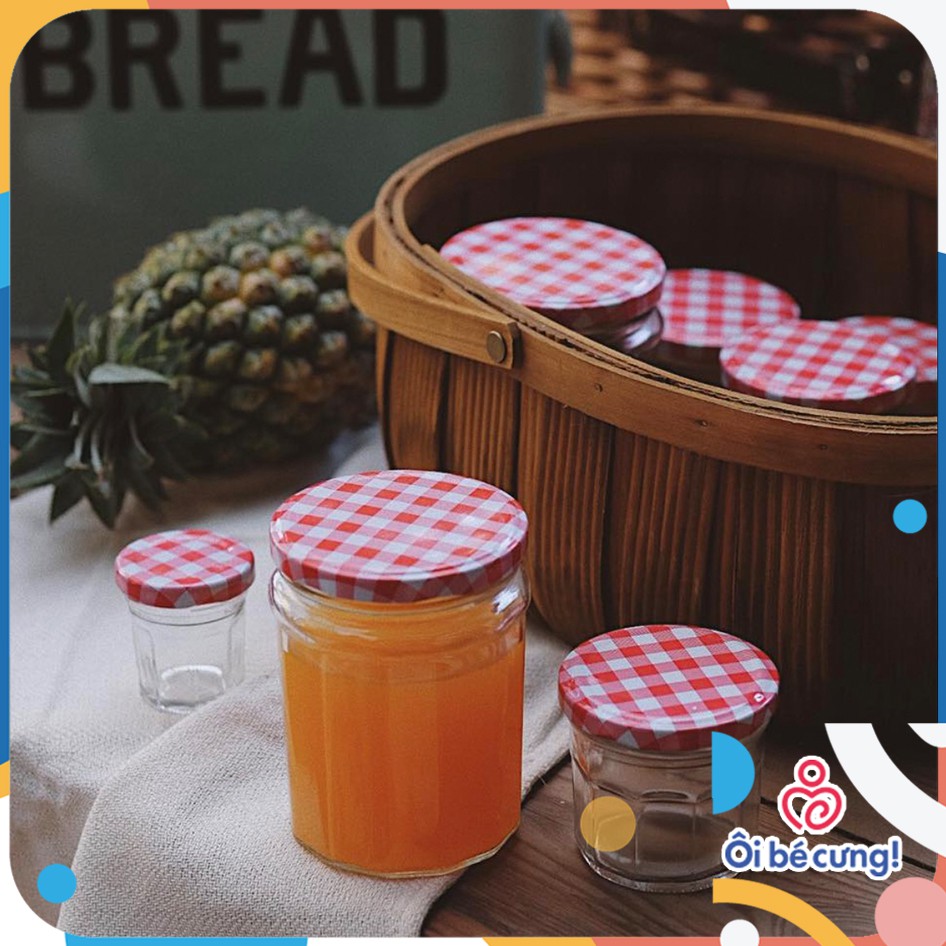 Hũ thủy tinh nắp nhôm hũ đựng sữa chua hũ thủy tinh làm mứt OIBECUNG PK.07