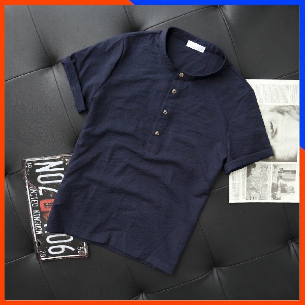 Áo Đũi Nam Cổ Tàu Cộc Tay Đẹp Vải Đẹp Co Giãn Phong Cách Hàn Quốc HOT TREND 2021 AD63 -  BLUE MENSWEAR | BigBuy360 - bigbuy360.vn