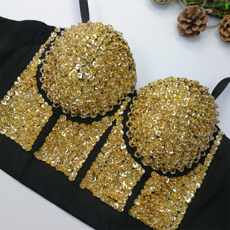 Áo Lót Nâng Ngực Đính Hạt Sequin Lấp Lánh Thời Trang Dành Cho Nữ