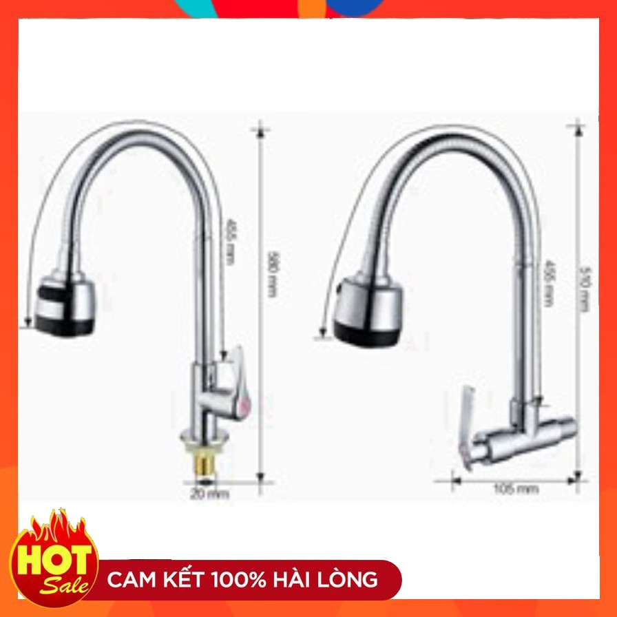 Vòi rửa bát, rửa chén lạnh cắm tường dây xoắn 2 chế độ nước VRB 905 - Hàng GIORMANI bảo hành 12 tháng