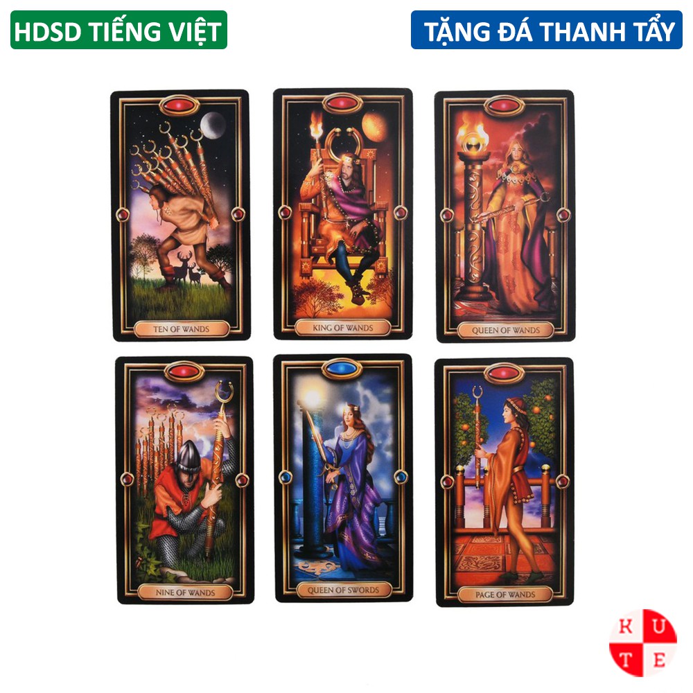 Bài Tarot The Gilded 78 Lá Bài Tặng Hướng Dẫn Tiếng Việt Và Đá Thanh Tẩy C25