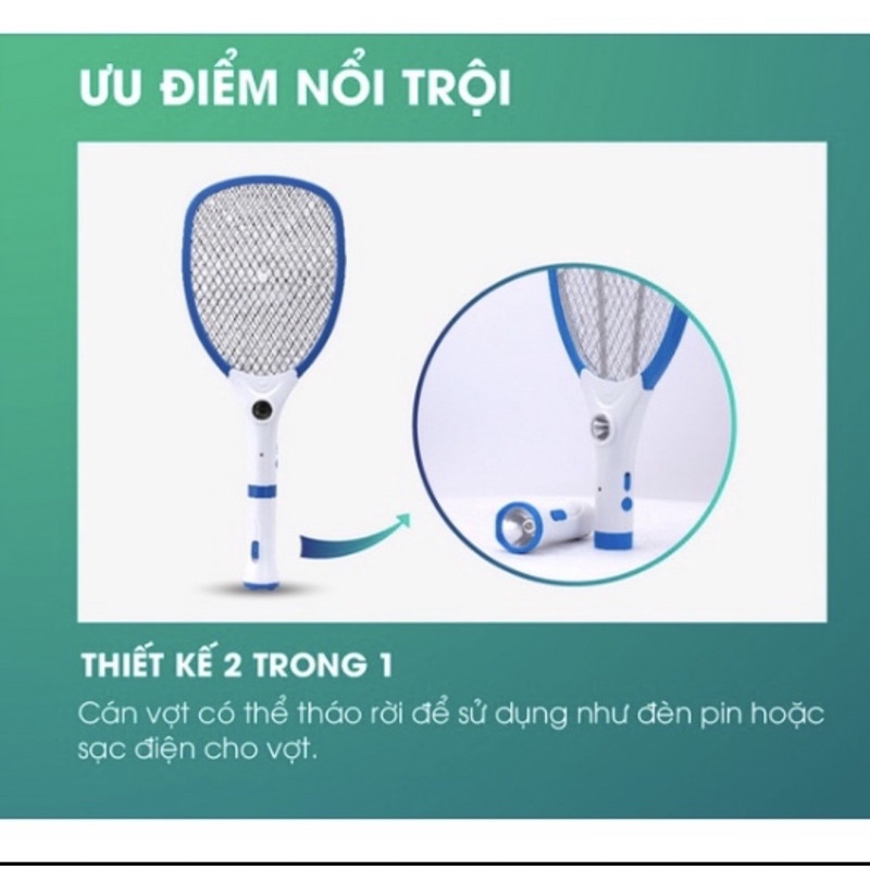 Vợt muỗi Rạng Đông, vợt muỗi tháo rời kết hợp đèn pin hàng việt nam chất lượng cao