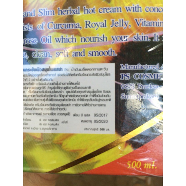 Kem tan mỡ bụng gừng ớt Thái Lan