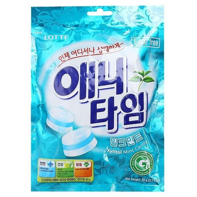 Kẹo bạc hà Anytime 60gr lotte Hàn Quốc