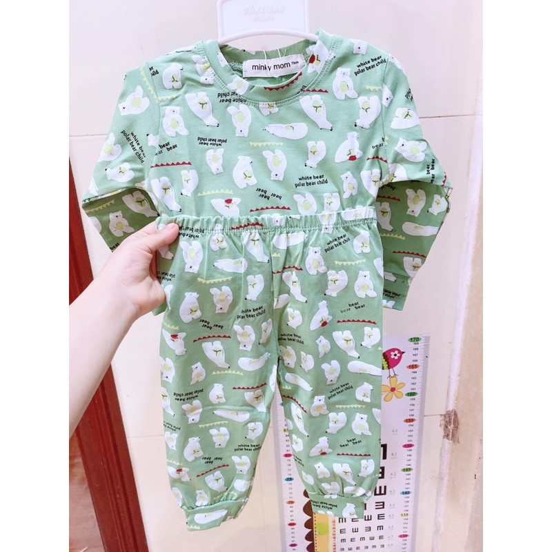 Bộ Cotton 100% Minky Mom In Toàn Thân Họa Tiết Cầu Vồng- Gấu Trúc Dễ Thương Cho Bé (1255 )