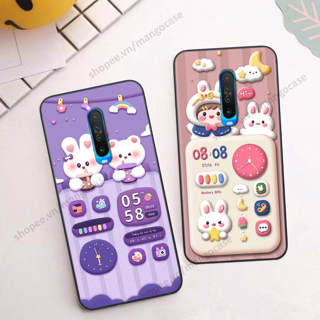 Ốp lưng Xiaomi Redmi K30 / Redmi K30 5G hình gấu, thỏ, đồng hồ cute dễ thương