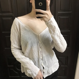 Áo khoác len Cadigan len lưới mỏng Size M