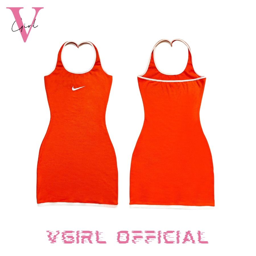 [Mã FAMARAL1 giảm 10K đơn 50K] Đầm Body thể thao Nữ VGIRL Hai dây cổ tròn hở lưng, logo ✔️[ẢNH ĐỘC QUYỀN] | BigBuy360 - bigbuy360.vn