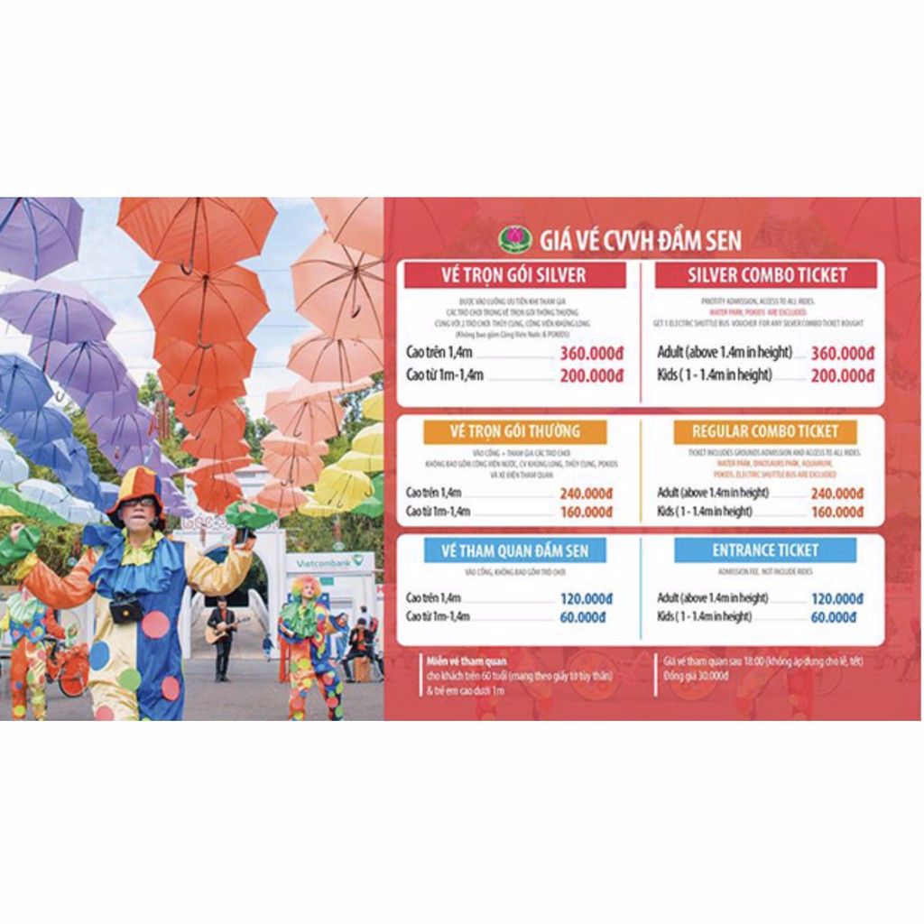 HCM  Vé Trọn Gói Vào Cổng hơn 30 Trò Chơi tại Công Viên Văn Hóa Đầm Sen