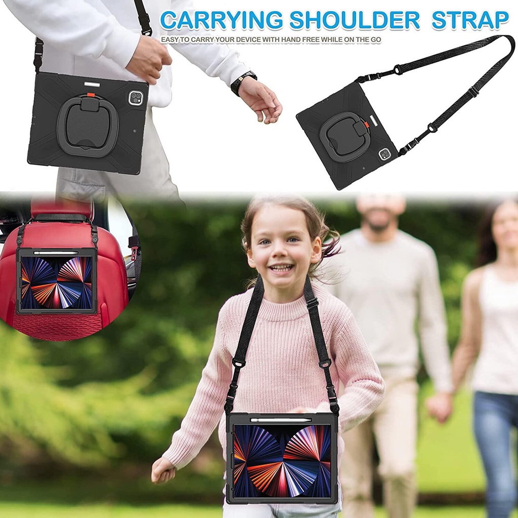 Ốp Lưng Chống Sốc 360 Độ Cho iPad Pro 12.9 2021° Bao Da Kiêm Giá Đỡ Cho iPad Pro 12.9 2020 2018