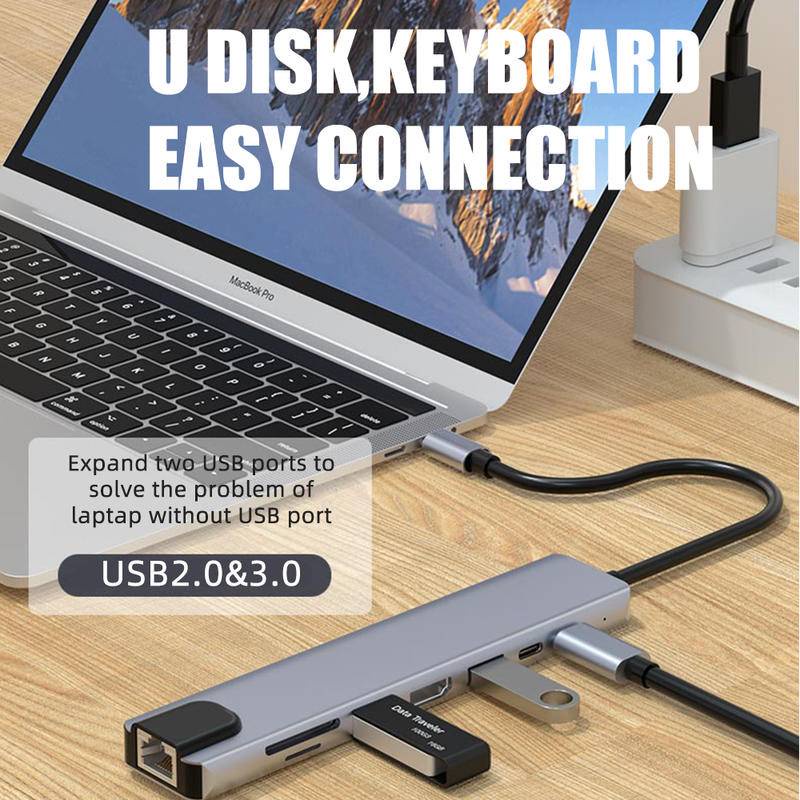 Bộ chia 8 cổng USB 3.0 cho laptop PC PD