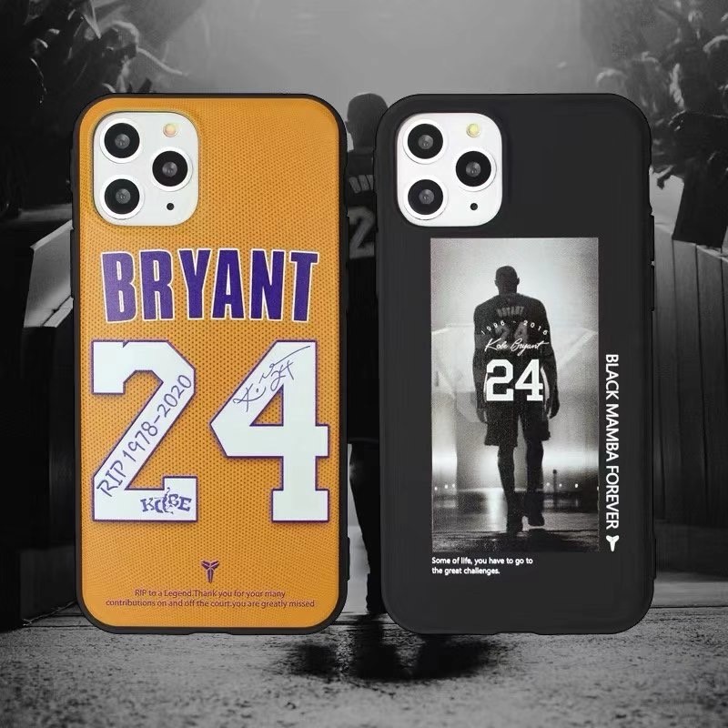 Kobe Jersey Ốp điện thoại TPU mềm màu trơn chống trầy xước Iphone6 6s X XR XS max 7 8Plus 11 11promax 12 12promax Ốp iphone Ốp lưng