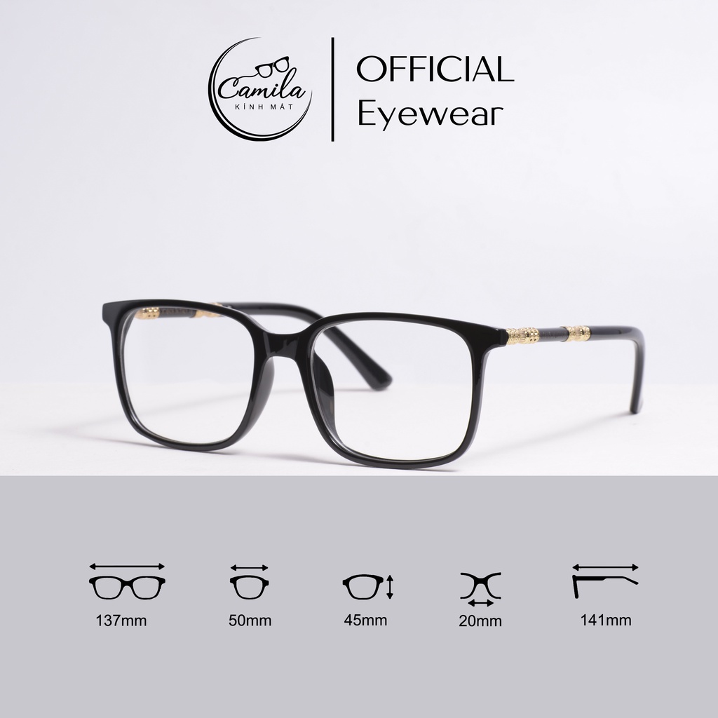 Gọng kính cận nam nữ CAMILA dáng mắt vuông thời trang unisex LV8047