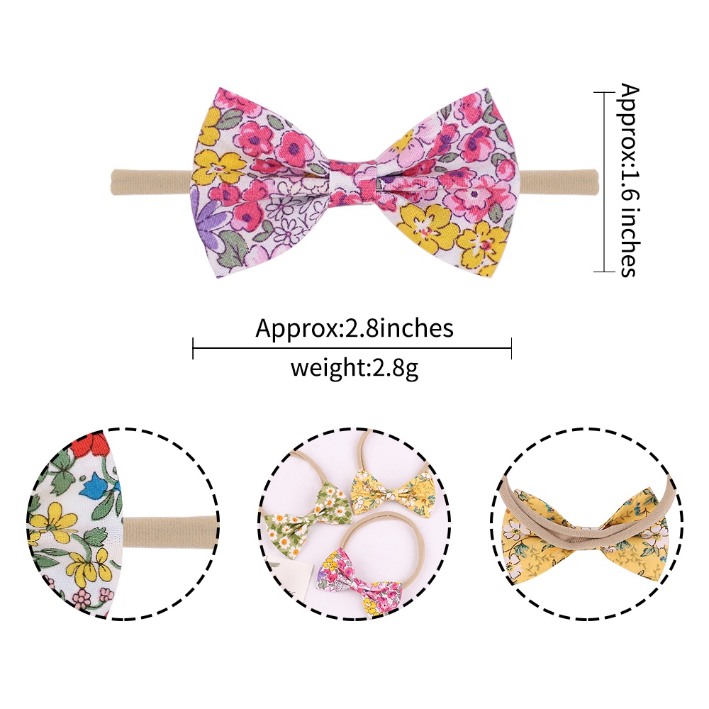 Băng đô KIDSBOWS 2.8inch chất liệu nylon đính nơ co giãn tốt đáng yêu dành cho bé gái
