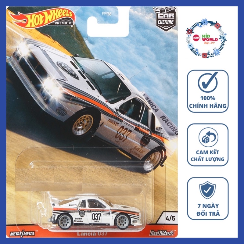 Xe mô hình Hot Wheels Premium Car Culture Thrill Climbers Series 2020 Lancia 037 GJP93, bánh cao su.