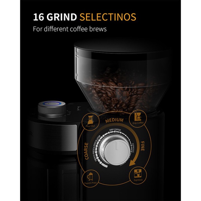 Máy xay cà phê thương hiệu cao cấp Shardor CG835B, Công suất 150W - Hàng Chính Hãng {CHÍNH HÃNG 100%}