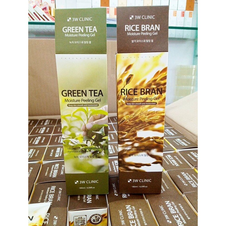 Gel Tẩy tế bào chết cho da mặt trắng sáng mịn màng  tinh chất cám gạo 3w clinic  Rice Bran Moisture Peeling Gel 180ml